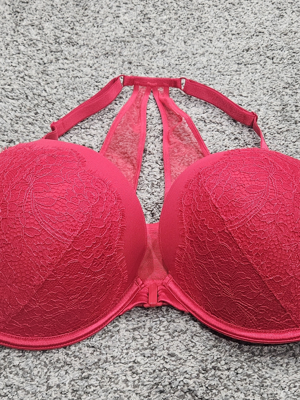 Victoria's Secret Red Lace Push-Up Racerback Bra